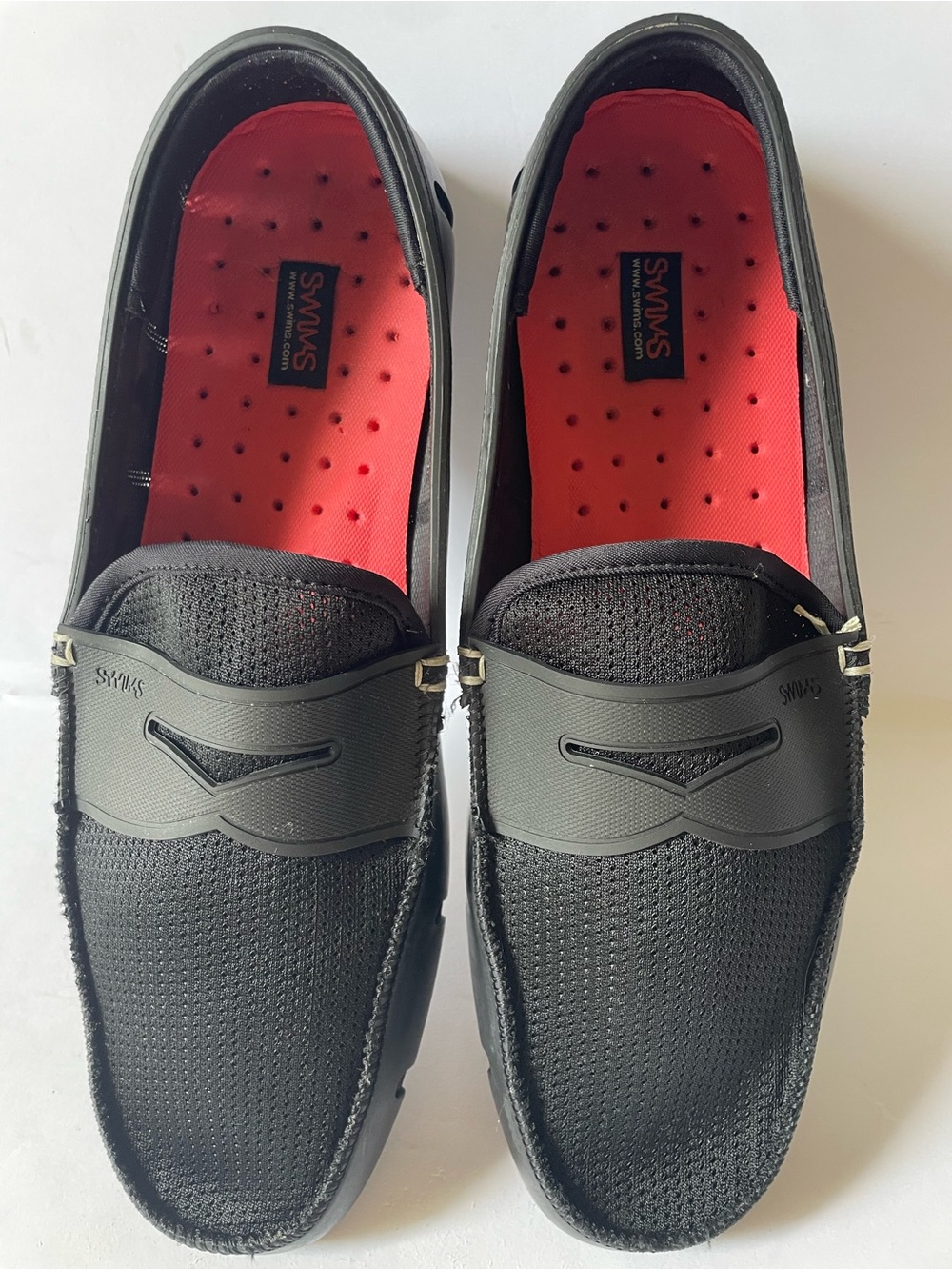 Swims Black Mesh Loafers Men’s Slip On Shoes Comfort Breathable Casual Size 10